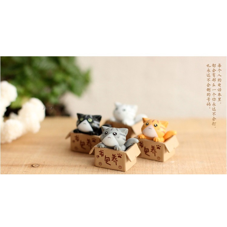 Mô Hình Chú Mèo Dễ Thương Dùng Trang Trí Bánh Sinh Nhật