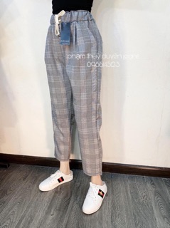 Quần baggy kẻ caro