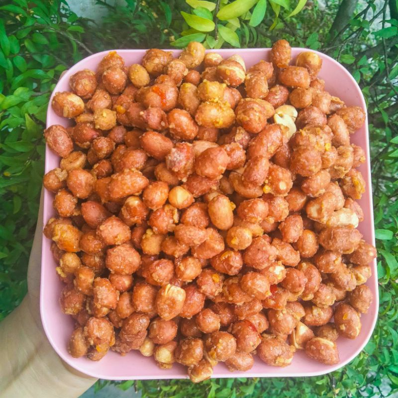 Đậu Phộng Rang Tỏi Ớt Giòn Rụm Thơm Ngon Lon Pet 450gr FREESHIP ĐƠN TỪ 50K