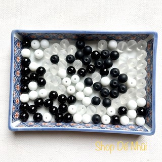 50 Hạt Thuỷ Tinh Tròn Tinh Khiết 8mm/10mm