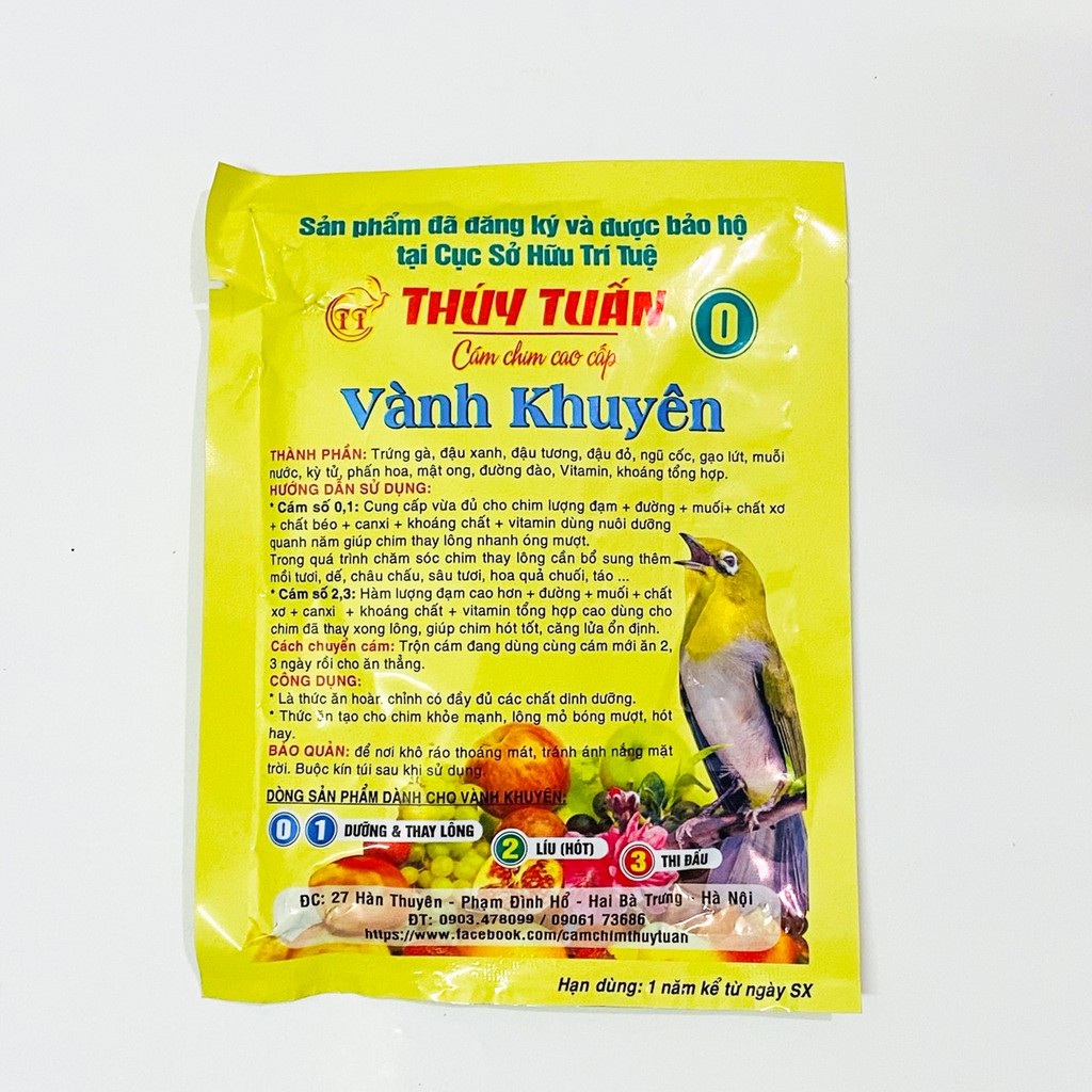 Cám chim khuyên Thúy Tuấn số 0 cao cấp giá rẻ loại gói 200gram