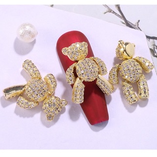 Charm gấu đính móng tay