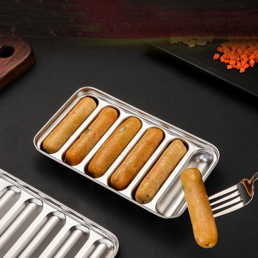 Khuôn Làm Xúc Xích Chịu Nhiệt Độ Cao Có Nắp Bằng Thép Không Gỉ Bền Bỉ Cho Trẻ Em