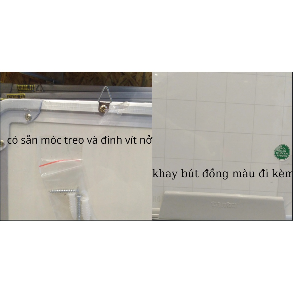 Bảng Từ Trắng Viết Bút Lông Easyboard Tân Hà - KT 40x60cm, 60x80cm, 60x100cm, 80x120cm - Tặng Bút + Khăn Lau