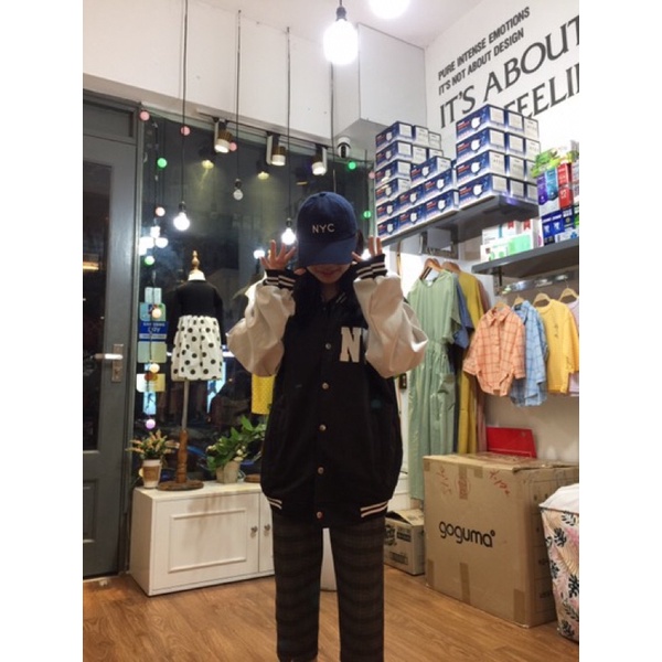 Áo khoác bóng chày chữ N_Y unisex đẹp