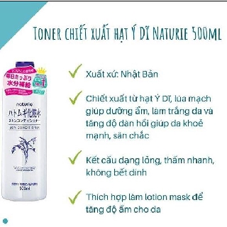 Naturie Hatomugi Skin Conditioner Em này vừa làm toner vừa làm lotion mask đúng là ngon - bổ - rẻ