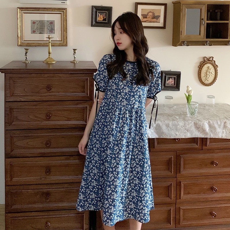 Đầm Dài Dáng Rộng In Hoa Phong Cách Pháp Thời Trang Mùa Hè Cho Nữ