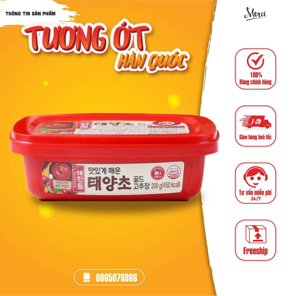 Sốt ớt Hàn Quốc 200gr cay thơm đặc trưng thích hợp cho món lẩu, nướng, xào hoặc tương chấm cực ngon