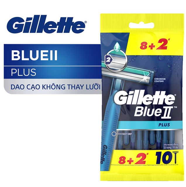 Dao cạo Gillette Blue II Plus - Gói 8+2