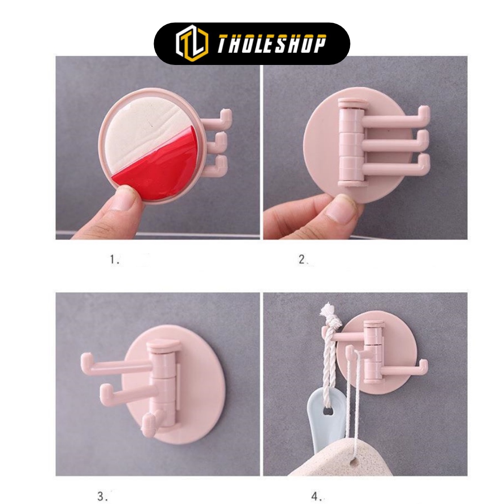 Móc Treo Đồ - Móc Xoay 3 Chấu Treo Đồ Dán tường Đa Năng, Tiết Kiệm Không Gian 8960