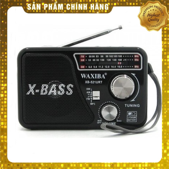 Máy nghe nhạc kiêm đài Radio FM Waxiba XB-521URT- Đài FM 521 có hỗ trợ thẻ nhớ TF và USB có đèn pin | BigBuy360 - bigbuy360.vn