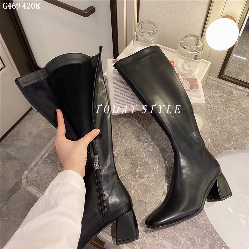 Giày boot đùi nữ 5p sang trọng Today Style da mềm mịn G469