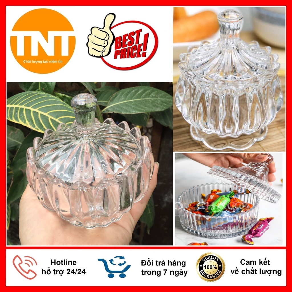 Hũ Thủy Tinh Đựng Hạt Dưa , Bánh Kẹo, Mứt, Chất Liệu Cao Cấp, Sang Trọng
