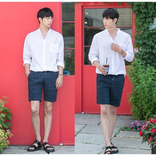 Sơ mi Cổ trụ Style Hàn Quốc Unisex