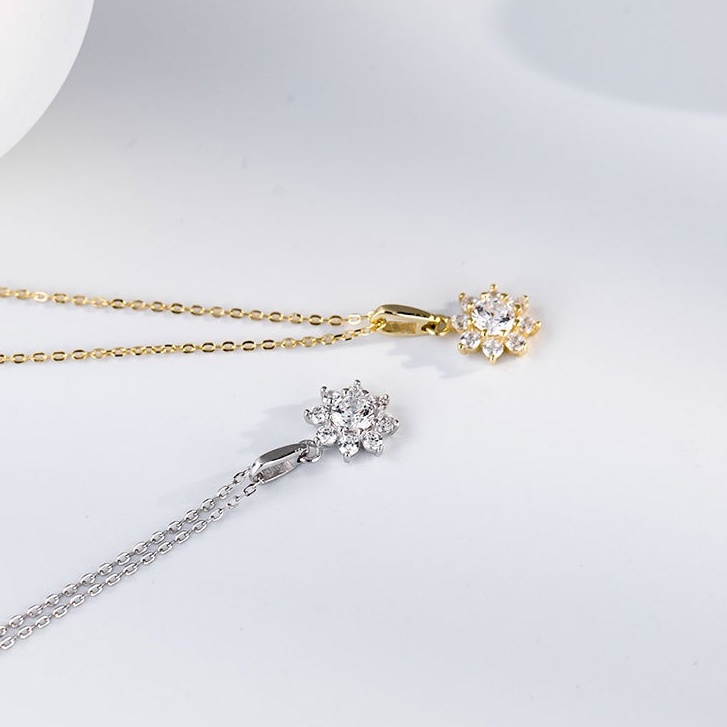 Vòng Cổ Nữ Bạc ý S925 Hoa Mặt Trời Nhỏ Tinh Tế Và Ngọt Ngào Phong Cách Nhật Bản DB2657 Bảo Ngọc Jewelry