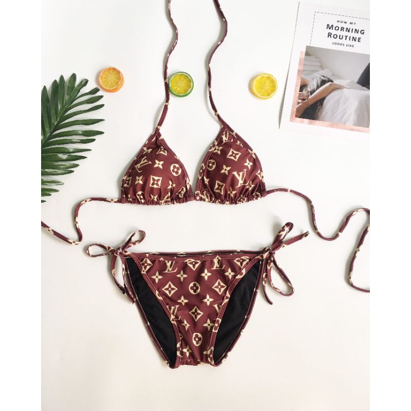 Bikini tam giác họa tiết nâu