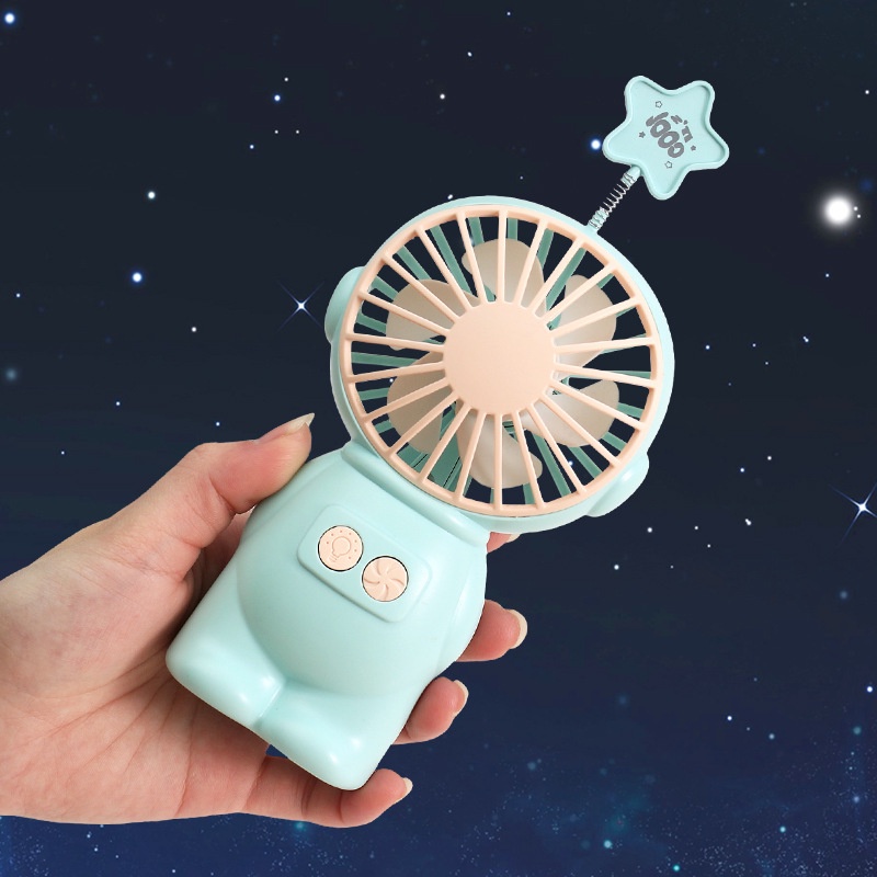 Quạt Cầm Tay Mini Hình Phi Hành Gia Hoạt Hình Có Cổng Sạc usb
