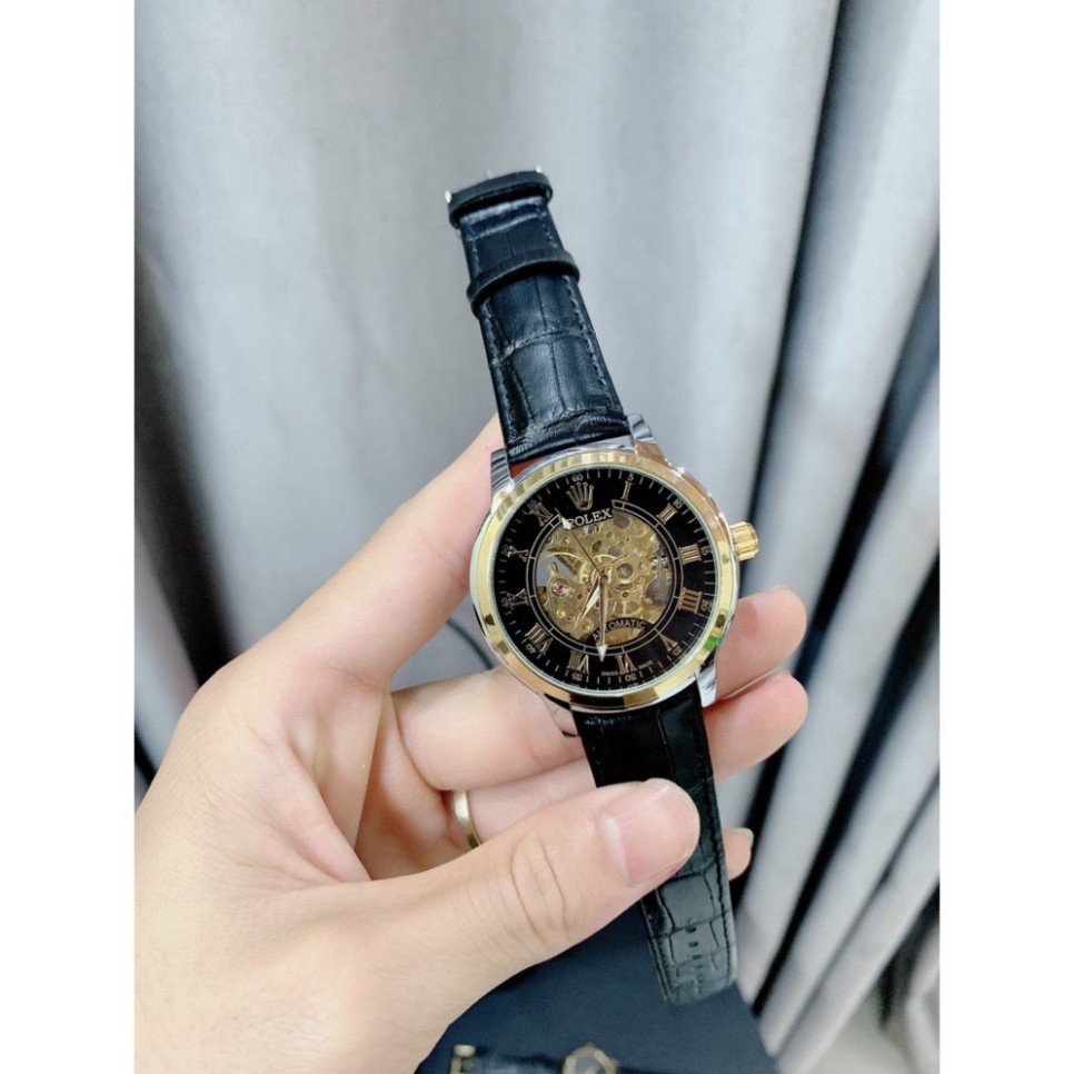 Đồng hồ Nam rolex cơ dây da cao cấp  - Bảo hành 12 tháng MTP-STORE