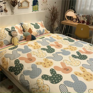 Gra Trải Giường (kèm hình thật) 5 Món Cotton Gấu Cực Xinh M2-M4-M6-M8x2M cho nệm dày