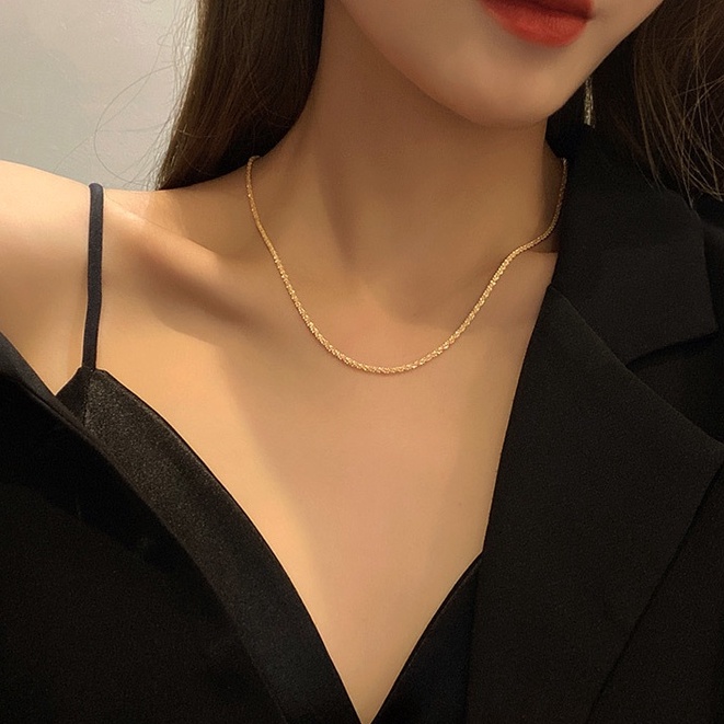 (0628) Dây Chuyền Bạc S925 Hàn Quốc Sợi Đơn Nhẹ Nhàng Cuốn Hút Xinh Xắn