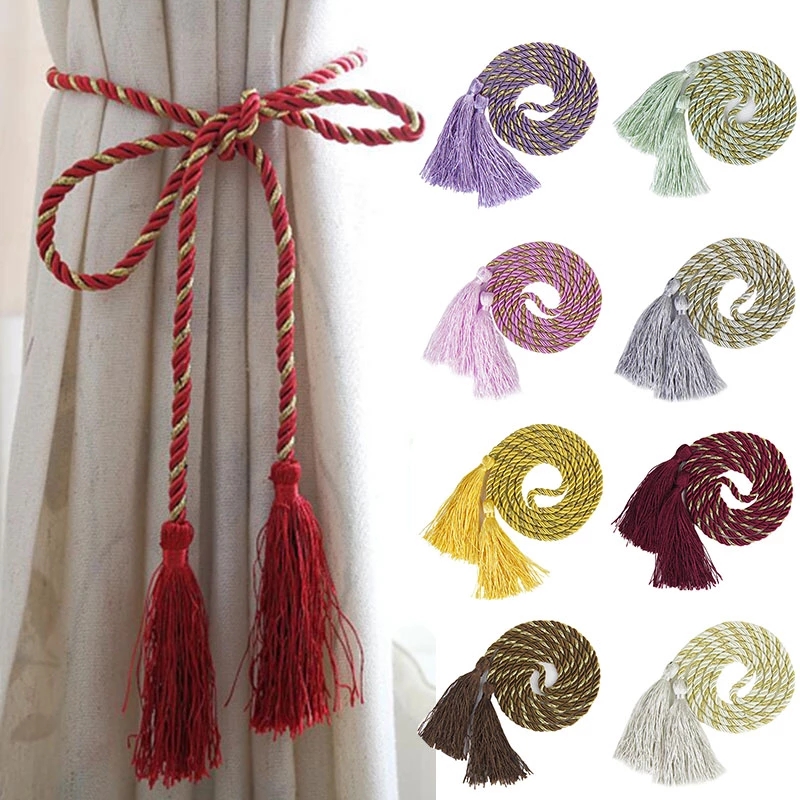 1PcsModern Cotton Window Tassel Curtain Tied Up String/Home Living Room Curtain Holder Decor Clip/Colorful Cotton Binding Tieback Hanging Rope