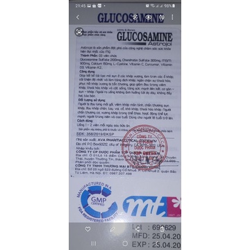 《Date 2024》Glucosamin Astrojoy hộp 100v nhập khẩu Mỹ