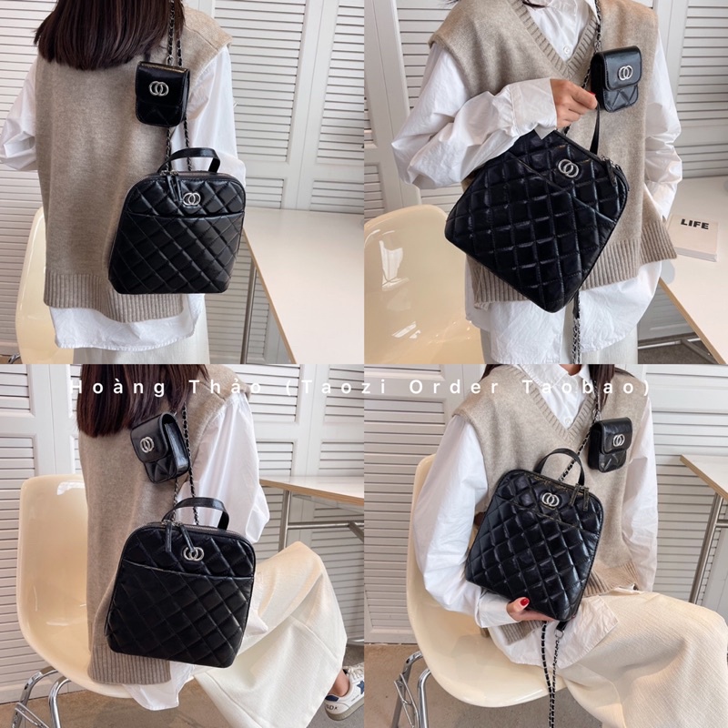 Balo thời trang nữ có lo go kèm vì mini nhỏ dây đeo quai xách ♥️