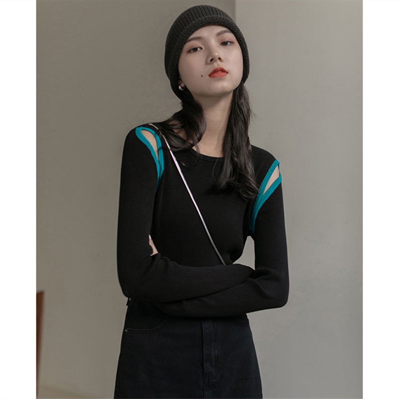 Áo len tay dài khoét vai thời trang dành cho nữ