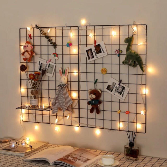 ♻️ Lưới Decor, Trang Trí Nhà Size To (45X35Cm), Bán Kèm Đèn Led, Kẹp Gỗ Treo Ảnh, Giỏ Lưới Chụp Hình, ...