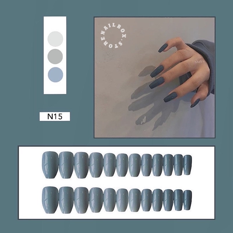 Bộ 24 móng tay giả D469 dáng móng dài ( Tặng kèm keo và dũa )