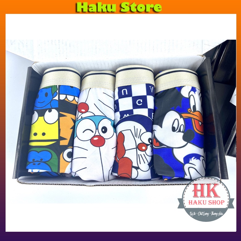Quần Sịp đùi Nam thun lạnh hoạt hình, Quần lót Boxer Nam thun lạnh co dãn thoải mái, thông thoáng