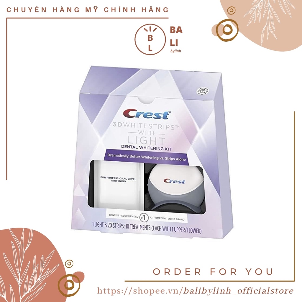 Đèn làm trắng răng CREST + Bonus 20 miếng dán trắng răng (10 ngày)