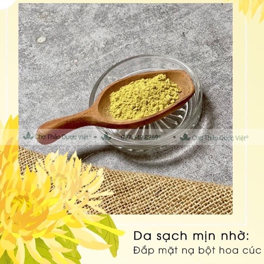 Bột hoa cúc vàng nguyên chất 100g (An thần, giảm căng thẳng, thanh lọc cơ thể) - Chợ Thảo Dược Việt