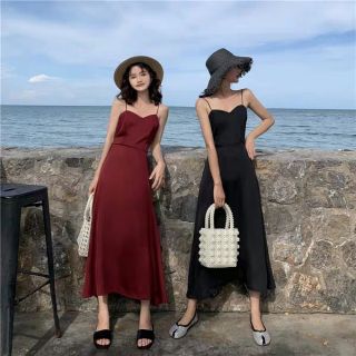 Váy lụa 2 dây hở lưng siêu sang chảnh