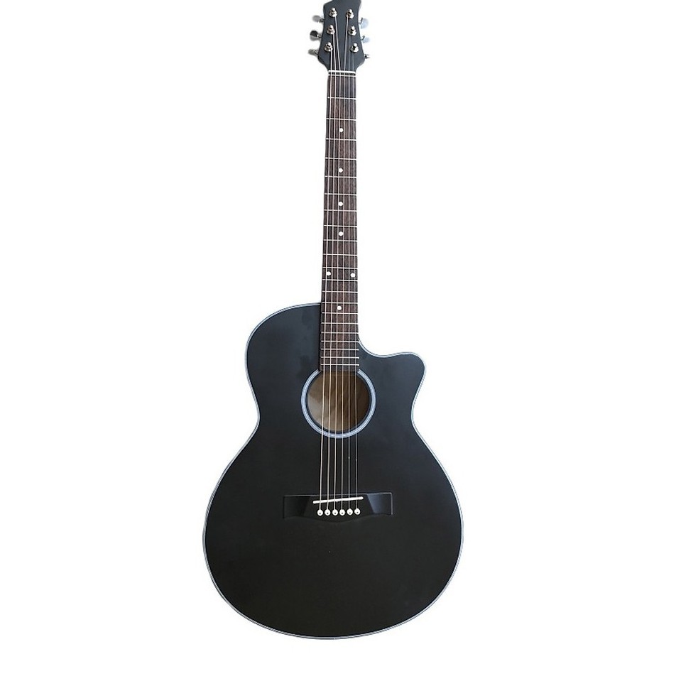 Đàn Guitar Woim Acoustic Dây Sắt Dáng Khuyết Màu Đen Nhám Size 40 Inch Có Ty Chỉnh Cần