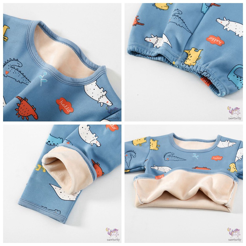 Bộ Đồ Ngủ Dài Tay Họa Tiết Hoạt Hình Cho Bé