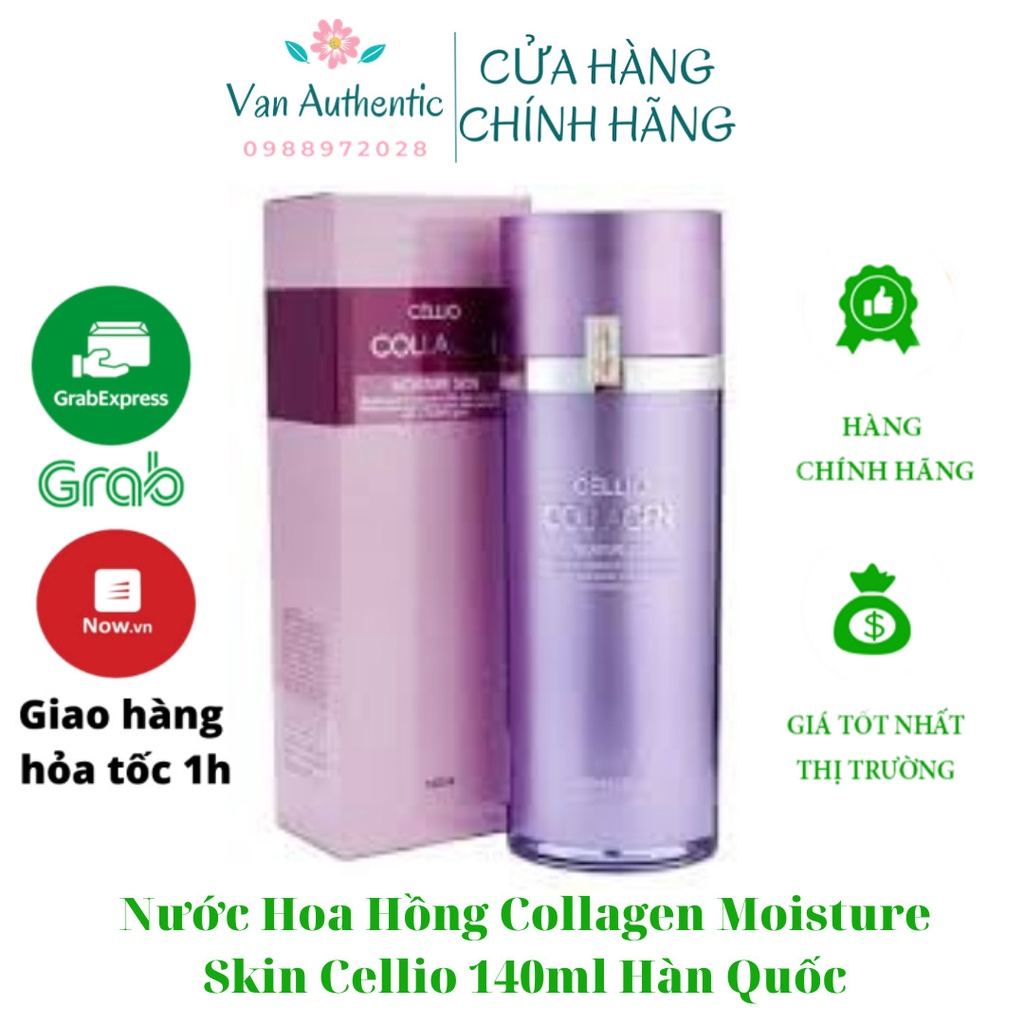 Nước Hoa Hồng Collagen Moisture Skin Cellio 140ml Hàn Quốc