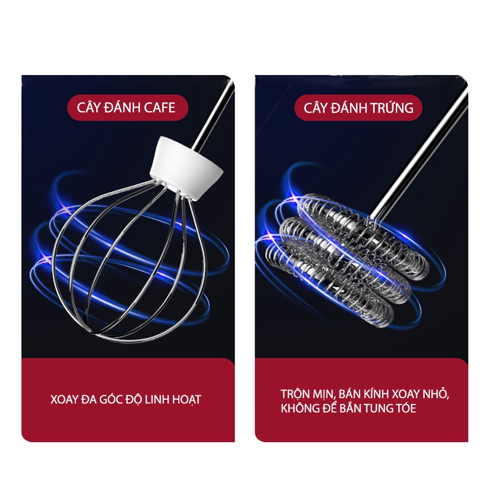 GiGiBomstore Máy Đánh Trứng Sữa Tạo Bọt Cafe Cầm Tay Mini Pin Sạc Cao Cấp MIFAN 2022 - Nhựa ABS, thép không gỉ