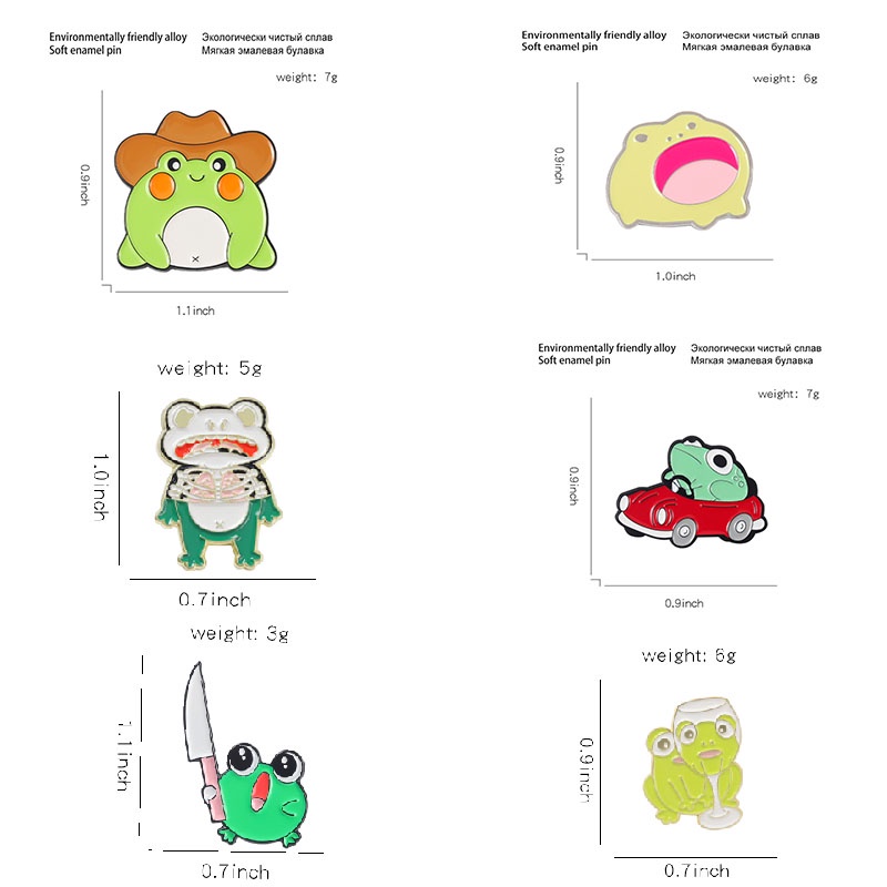 Huy Hiệu Cài Áo Kim Loại Hình Chú Ếch Sáu Con