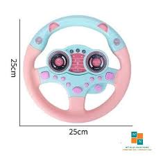 Đồ chơi mô hình vô lăng có nhạc và đèn gắn xe ôtô, mặt phẳng trong nhà xoay 360 cho bé