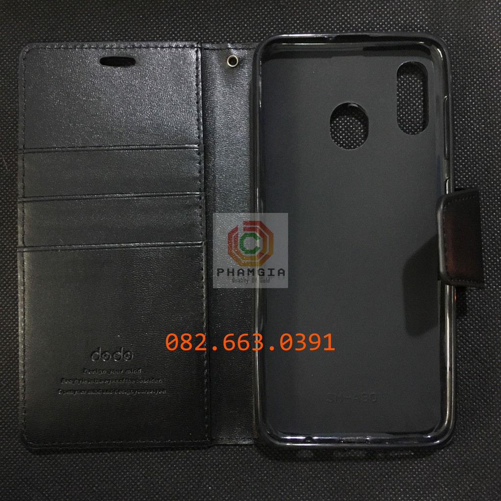 Bao da (ốp lưng nắp gập) Samsung Galaxy A30 cao cấp, da mịn, có ngăn để thẻ