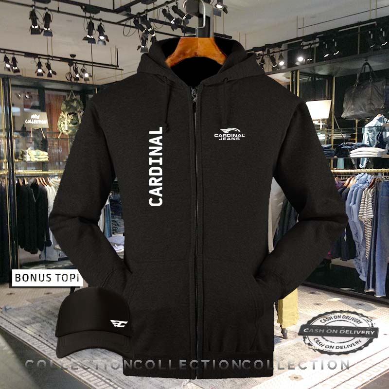 Mũ Bonus!! Áo Khoác Hoodie Có Khóa Kéo + Tặng 1 Mũ / Quần Jean Trắng Cao Cấp