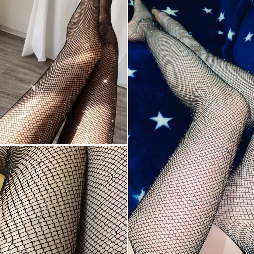 UPSTOP Women's Fashion Multicolor Glitter Mesh Pantyhose