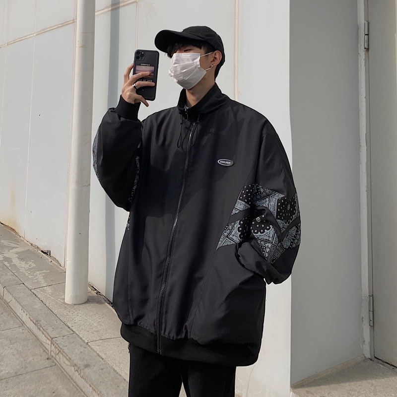 Áo khoác bóng chày dáng rộng thời trang cá tính cho nam