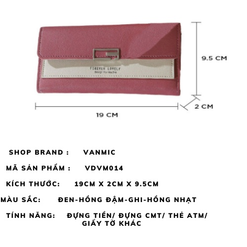 VÍ nữ dài giá rẻ cầm tay đẹp thời trang nhiều ngăn cao cấp đựng tiền VANMIC VNVM014
