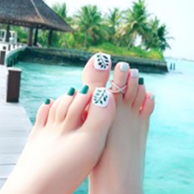 bộ 24 móng chân giả kèm keo