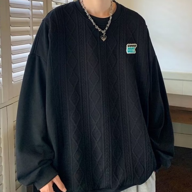 Áo Len Tròng Đầu Cổ Tròn Màu Trơn Thời Trang Hàn Quốc Cho Nam Nữ