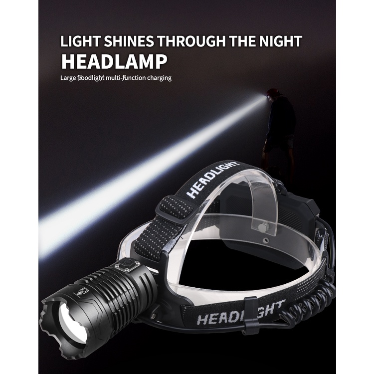 Đèn pha siêu sáng Pocketman 2000000 XHP360 36 lõi Type-C 18650 chất lượng cao chuyên dụng