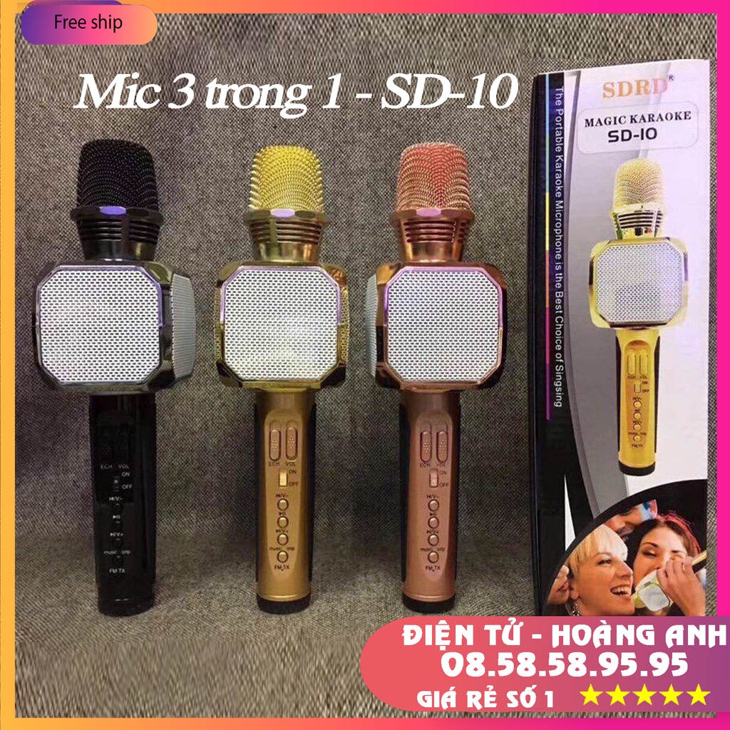 [Mã ELHACE giảm 4% đơn 300K] Zbx69 Míc hát micro karaoke Loa kèm micro 3 trong 1