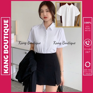 Áo Sơ Mi Trắng Nữ Kiểu Form Rộng Tay Ngắn Công Sở Kang Boutique MÃ SM009